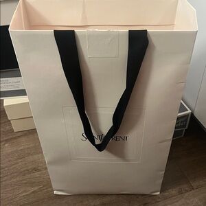 Saint Laurent White and Black Tote Bag